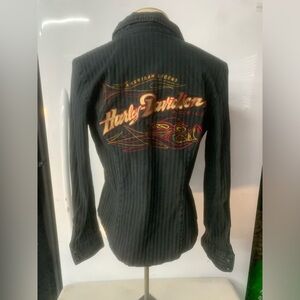 Harley Davidson Vertical Stripe Button-Up
